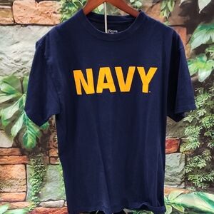 Soffe Blue and Yellow Short Sleeve "NAVY" Tee